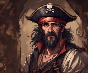 portrait of a person with a sword