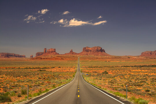 Travelling towards the Monument Valley, Utah, USA