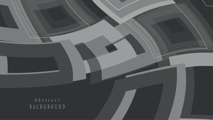 Modern black and grey abstract background. Minimal geometric shape. 3d effect. Lines stripes squares.