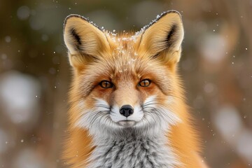 Close-up of a red fox's head with detailed fur texture and natural background, modified to obscure the face - obrazy, fototapety, plakaty