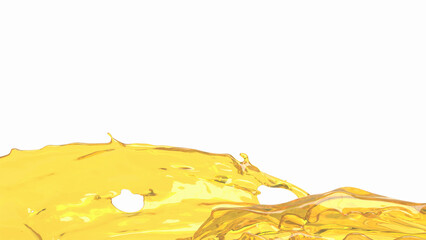The Gold oil splash for spa or health concept 3d rendering..