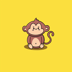 Happy monkey cute monkey vector 