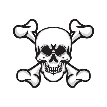 Skull head crossbone logo t shirt design