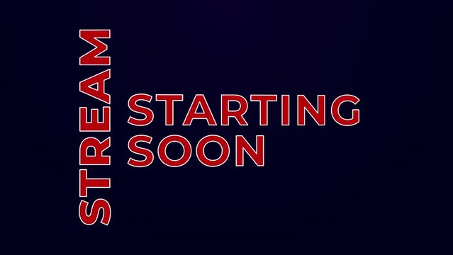 Stream starting soon neon text animation suitable for video live streaming on transparent background. Vice City neon text effect Seamless looping video. 