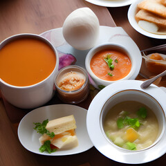 A Background with Restaurant, soup, tomato soup