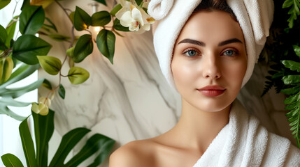 Beautiful woman in a spa salon