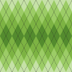 Light green gradient argyle pattern. Argyle vector pattern. Argyle pattern. Seamless geometric pattern for clothing, wrapping paper, backdrop, background, gift card, sweater.