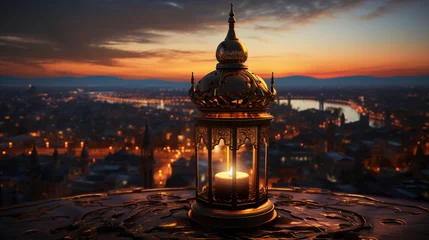 Foto op Plexiglas arabic lantern for ramadan concept background © oswasa