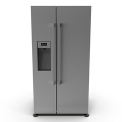 4 Door French Door Fridge Silver 3D