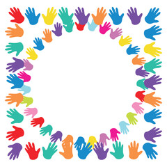 Colorful Hand Border Frame
