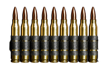 Bullet chain ammunition 5.56 mm. png.