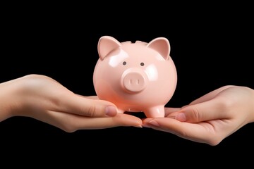 Piggy bank in hand, savings, money management, financial concept, piggy bank in hand