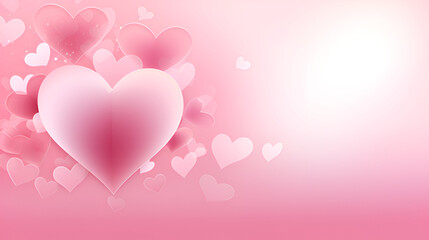 Whispers of Love: Pink Hearts Dancing on a Subtle Pink Canvas of Affection