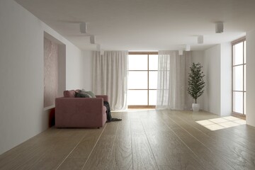 Modern interior design. 3D illustration