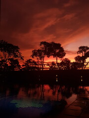 sunset over the river