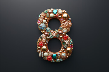 Beautifully crafted number 8 jewelry for womens day celebration