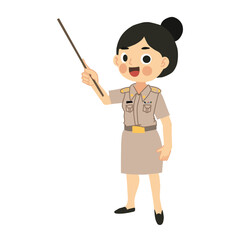 Happy Smiling Thai Teacher Teaching ,  Female Teacher Conducting Engaging Lesson