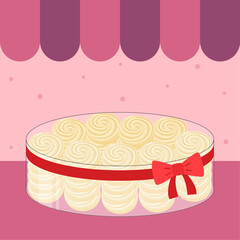 Delicious sagu cookies in jar with ribbon illustration