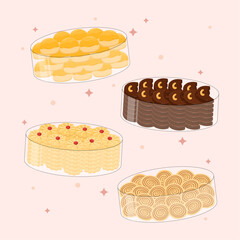 Delicious cookies in jar for Eid Mubarak illustration