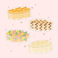 Delicious cookies in jar for Eid Mubarak illustration
