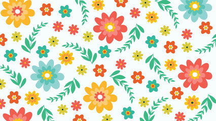 summer floral seamless pattern background. Colorful flower pattern background.