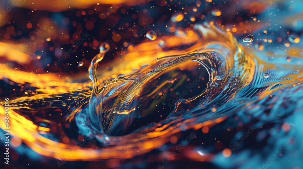 Aufkleber a visual representation of the fluid nature of oil as it twists and turns in intricate designs with 