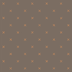 small hand drawn orange crosses. gray repetitive background. decorative art. vector seamless pattern. geometric fabric swatch. textile design template