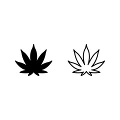 marijuana leaf icon color editabl
