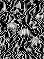 Obraz premium Flat black and white brain coral texture 