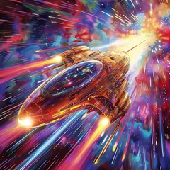 Psychedelic dmt gravitational spaceship cruising faster than light.