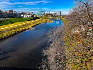埼玉志木市 いろは親水公園と新河岸川