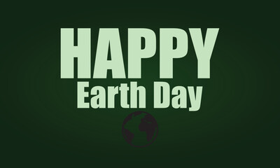 Happy Earth Day Stylish Text And Green Radial Background