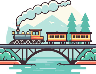 Train illustration artificial intelligence generation