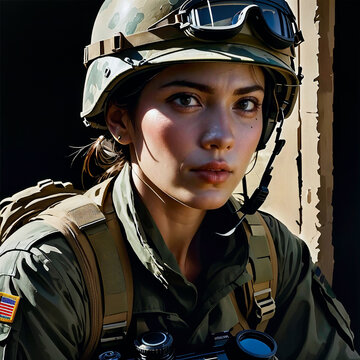 Portrait of a Female Soldier 04