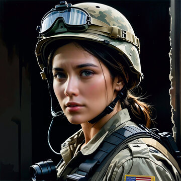 Portrait of a Female Soldier 03