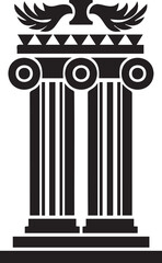 Classic Greek Columns with Ornamental Eagles