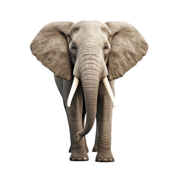 Real image of a beautiful Elephant isolated on transparency background PNG