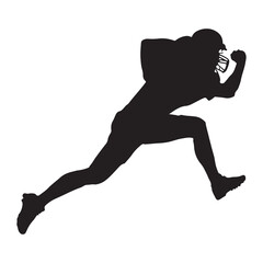 American Football Player Silhouette Vector