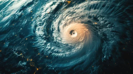 Gordijnen Hurricane Florence intensifies over the Atlantic, a formidable force in nature's theater, Ai Generated. © Crazy Juke