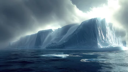 Papier Peint photo Lavable Brésil Massive Antarctic iceberg. Formidable and vast, Ai Generated.