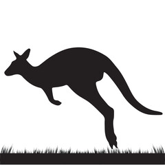 Silhouette of a KANGARO Jumping