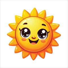 Fototapeta premium a smiling sun with big eyes and a smile on it's face is shown vector illustration