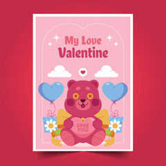 flat valentine s day greeting cards collection design vector illustration