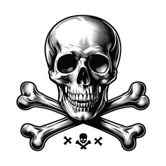 skull and crossbones, danger and power vector illustration