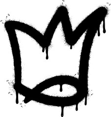 graffiti spray crown icon isolated on white background. 