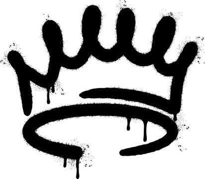 graffiti spray crown icon isolated on white background. 