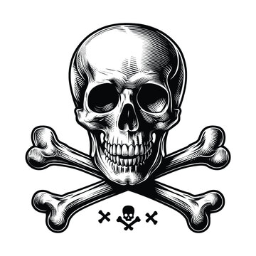 skull and crossbones, danger and power vector illustration