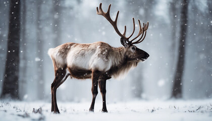 reindeer, isolated white background
