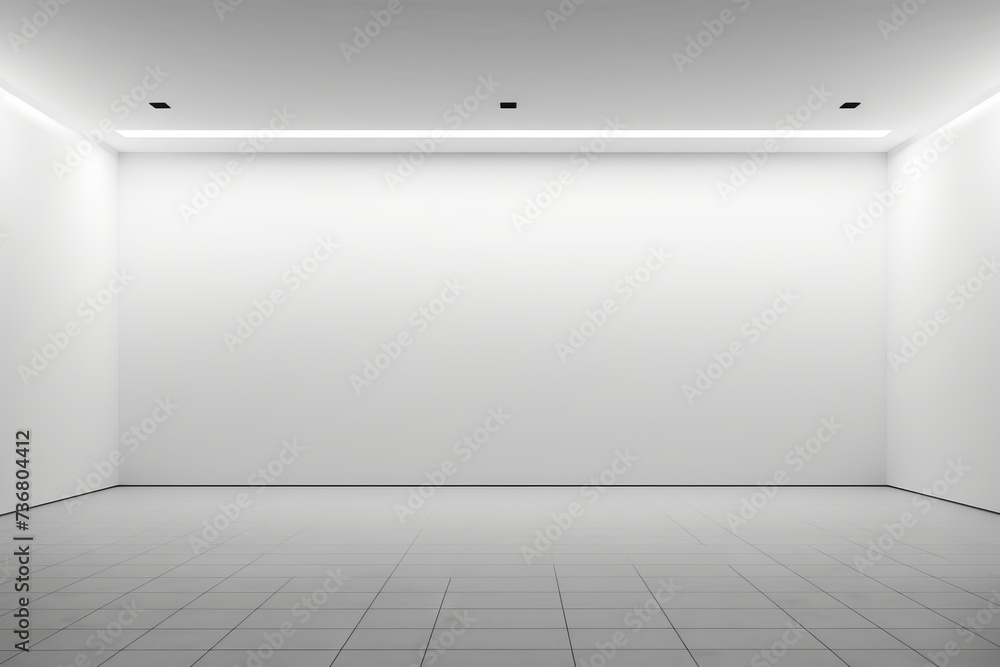 Poster empty space in a mock up hall for branding