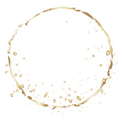 Gold Foil Frame. Gold splatter frames glitter.Gold stroke on transparent background.Abstract line hand-drawn with gold glitter. Luxury gold frames or borders for wedding invitations and wedding cards.